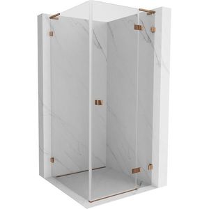 MEXEN/S Lunar L sprchový kout dveře křídlové pravá 70 x 70, transparent, růžové zlato 834L-070-070-60-00-P obraz