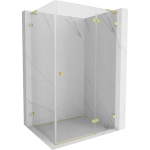 MEXEN/S Lunar L sprchový kout dveře křídlové pravá 90 x 70, transparent, zlato kartáčovaná 834L-090-070-55-00-P obraz