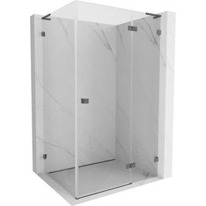 MEXEN/S Lunar L sprchový kout dveře křídlové pravá 90 x 70, transparent, grafit kartáčovaná 834L-090-070-66-00-P obraz