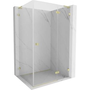 MEXEN/S Lunar L sprchový kout dveře křídlové pravá 100 x 70, transparent, zlato kartáčovaná 834L-100-070-55-00-P obraz