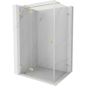 MEXEN/S Lunar T sprchový kout dveře křídlové levá 125 x 120, transparent, zlato kartáčovaná 834T-125-120-55-00-L obraz