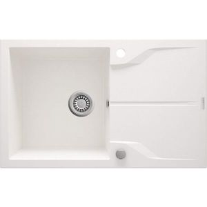 DEANTE Andante flush alabaster Granitový dřez s odkapávačem zápustný ZQN_A11F obraz