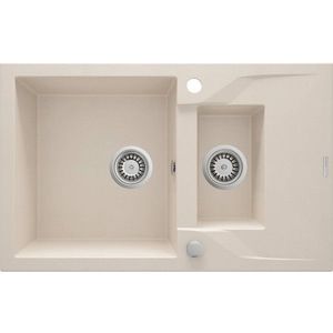 DEANTE Andante beige Granitový dřez, 1.5 bowl s odkapávačem ZQN_5513 obraz