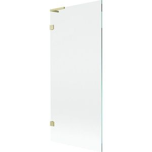 MEXEN/S Lunar L vanová zástěna FIX 80 x 150, transparent, zlatá kartáčovaná 897L-080-000-55-00 obraz