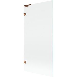 MEXEN/S Lunar L vanová zástěna FIX 90 x 150, transparent, růžové zlato 897L-090-000-60-00 obraz