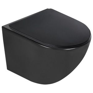 KERRA Závěsné WC Delos BLM se sedátkem (černé polomatné) 5907548113238 obraz