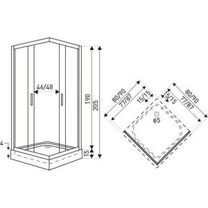 KERRA Sprchový kout Madera Str 80 SQ (s vaničkou) 5907548115324 obraz