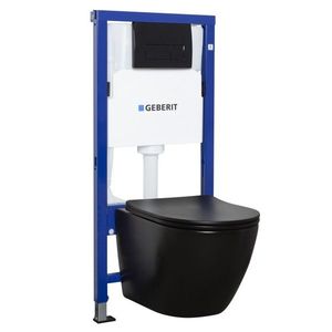 KERRA Instalační set Geberit + mísa WC + tlačítko černé 5907548116833 obraz