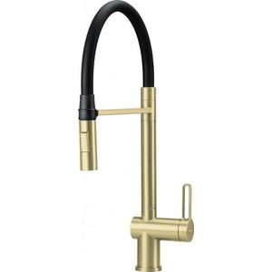 DEANTE Magnetic kuchyňská baterie s elastickou výpustí 2 typy proudu kartáčované zlato BRM_R72M obraz