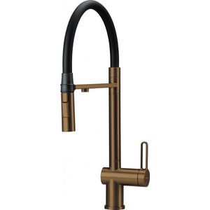 DEANTE Magnetic kartáčovaný bronz Kuchyňská baterie, s připojením na vodní filtr, s elastickou hubicí BRM_C75M obraz