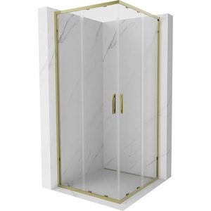 MEXEN Exo čtvercový posuvný sprchový kout 70 x 70, transparent, zlato 8111-070-070-01-00 8111-070-070-50-00 obraz