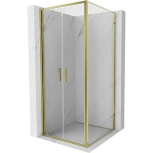 MEXEN/S Exo sprchový kout dveře křídlové 70 x 70, transparent, zlato 814-070-070-50-00 obraz