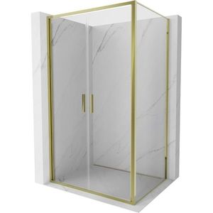 MEXEN/S Exo sprchový kout dveře křídlové 90 x 75, transparent, zlato 814-090-075-50-00 obraz