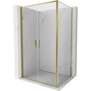 MEXEN/S Exo sprchový kout dveře křídlové 90 x 95, transparent, zlato 814-090-095-50-00 obraz