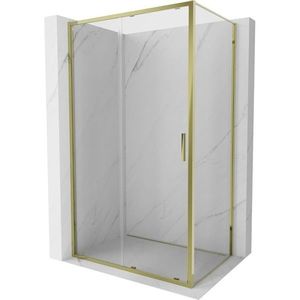 MEXEN/S Exo sprchový kout, posuvné dveře 100 x 80, transparent, zlato 8151-100-080-50-00 obraz