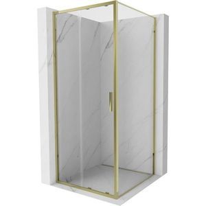 MEXEN/S Exo sprchový kout, posuvné dveře 100 x 100, transparent, zlato 8151-095-100-50-00 8151-100-100-50-00 obraz