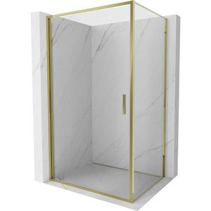 MEXEN/S Exo sprchový kout dveře křídlové 95 x 90, transparent, zlato 817-095-090-50-00 obraz