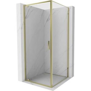 MEXEN/S Exo sprchový kout dveře křídlové 90 x 90, transparent, zlato 8181-090-090-50-00 obraz