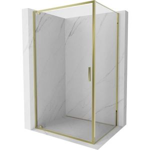 MEXEN/S Exo sprchový kout dveře křídlové 100 x 85, transparent, zlato 8181-100-085-50-00 obraz