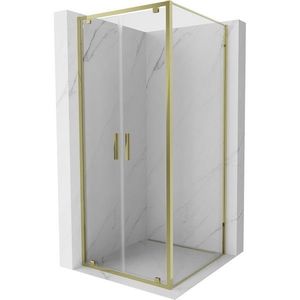 MEXEN/S Exo sprchový kout dveře křídlové 70 x 70, transparent, zlato 8182-070-070-50-00 obraz