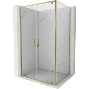 MEXEN/S Exo sprchový kout dveře křídlové 90 x 95, transparent, zlato 8182-090-095-50-00 obraz