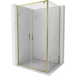 MEXEN/S Exo sprchový kout dveře křídlové 100 x 85, transparent, zlato 8182-100-085-50-00 obraz