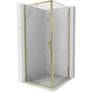 MEXEN/S Exo sprchový kout dveře křídlové 90 x 90, transparent, zlato 819-090-090-50-00 obraz