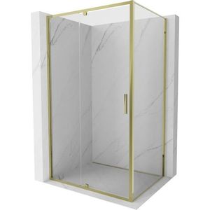 MEXEN/S Exo sprchový kout dveře křídlové 120 x 95, transparent, zlato 819-120-095-50-00 obraz