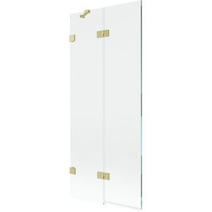 MEXEN/S Lunar vanová zástěna 2-křídlová levá 80 x 150, transparent, zlatá kartáčovaná 897-080-100-55-00-L obraz