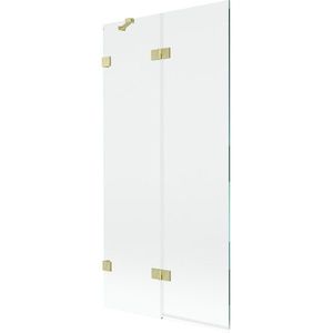 MEXEN/S Lunar vanová zástěna 2-křídlová levá 90 x 150, transparent, zlatá kartáčovaná 897-090-100-55-00-L obraz