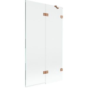 MEXEN/S Lunar vanová zástěna 2-křídlová pravá 100 x 150, transparent, měď kartáčovaná 897-100-100-65-00-P obraz