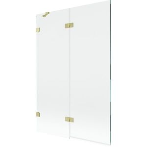 MEXEN/S Lunar vanová zástěna 2-křídlová levá 120 x 150, transparent, zlatá kartáčovaná 897-120-100-55-00-L obraz