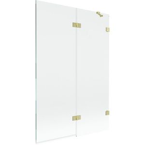 MEXEN/S Lunar vanová zástěna 2-křídlová pravá 120 x 150, transparent, zlatá kartáčovaná 897-120-100-55-00-P obraz