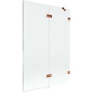 MEXEN/S Lunar vanová zástěna 2-křídlová pravá 120 x 150, transparent, růžové zlato 897-120-100-60-00-P obraz