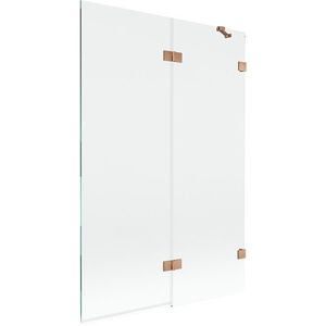 MEXEN/S Lunar vanová zástěna 2-křídlová pravá 120 x 150, transparent, měď kartáčovaná 897-120-100-65-00-P obraz