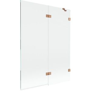 MEXEN/S Lunar vanová zástěna 2-křídlová pravá 130 x 150, transparent, měď kartáčovaná 897-130-100-65-00-P obraz