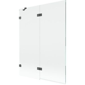 MEXEN/S Lunar vanová zástěna 2-křídlová levá 130 x 150, transparent, grafit kartáčovaná 897-130-100-66-00-L obraz