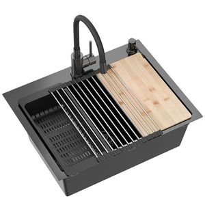 Quadron Ocelový dřez LUKE 110 WORKSTATION Black s kuchyňskou baterií ZLE-09011 obraz