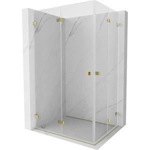 MEXEN/S Lunar-F Duo sprchový kout skládací dveře 95 x 80, transparent, zlato 836-095L-080P-50-00 obraz