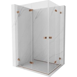 MEXEN/S Lunar-F Duo sprchový kout skládací dveře 95 x 80, transparent, růžové zlato 836-095L-080P-60-00 obraz