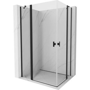 MEXEN/S Mist Duo sprchový kout dveře křídlové 90 x 80, transparent, černá 8A4-090-080-70-00 obraz