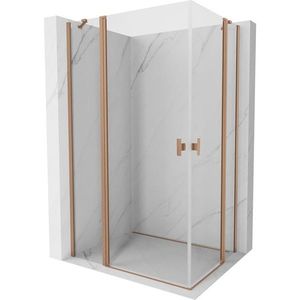 MEXEN/S Mist Duo sprchový kout dveře křídlové 95 x 70, transparent, měď kartáčovaná 8A4-095-070-65-00 obraz