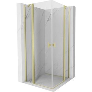 MEXEN/S Mist Duo sprchový kout dveře křídlové 95 x 95, transparent, zlato kartáčovaná 8A4-095-095-55-00 obraz
