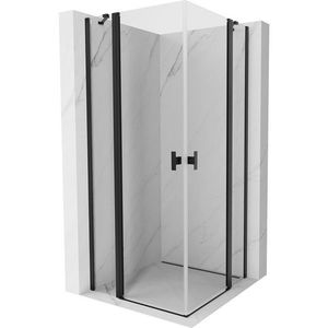 MEXEN/S Mist Duo sprchový kout dveře křídlové 95 x 95, transparent, černá 8A4-095-095-70-00 obraz