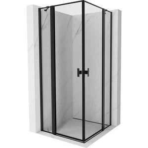 MEXEN/S Mist Duo sprchový kout dveře křídlové 110 x 110, černý okraj, černá 8A4-110L-110P-70-70 obraz