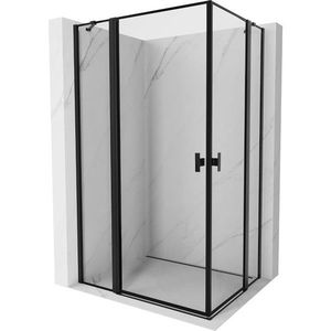 MEXEN/S Mist Duo sprchový kout dveře křídlové 115 x 100, černý okraj, černá 8A4-115L-100P-70-70 obraz