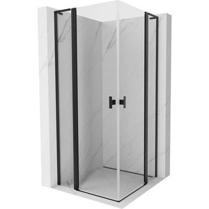 MEXEN/S Mist L Duo sprchový kout dveře křídlové 90 x 90, transparent, černá 8A4L-090-090-70-00 obraz