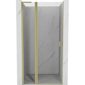 MEXEN/S Mist L sprchové dveře křídlové 95, transparent, zlatá kartáčovaná 8A4L-095-000-55-00 obraz