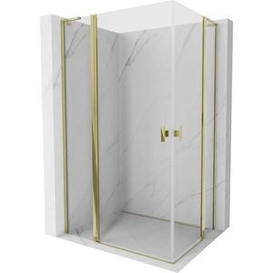 MEXEN/S Mist L Duo sprchový kout dveře křídlové 100 x 90, transparent, zlato 8A4L-100-090-50-00 obraz