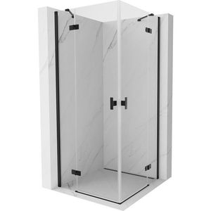 MEXEN/S Mist H Duo sprchový kout dveře křídlové 80 x 80, transparent, černá 8A5-080L-080P-70-00 obraz